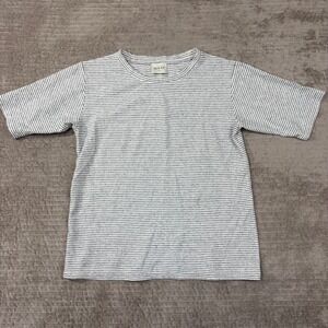 Wrap London ZD56 Striped Hemp Organic Cotton T-Shirt White Blue US 2 UK 6
